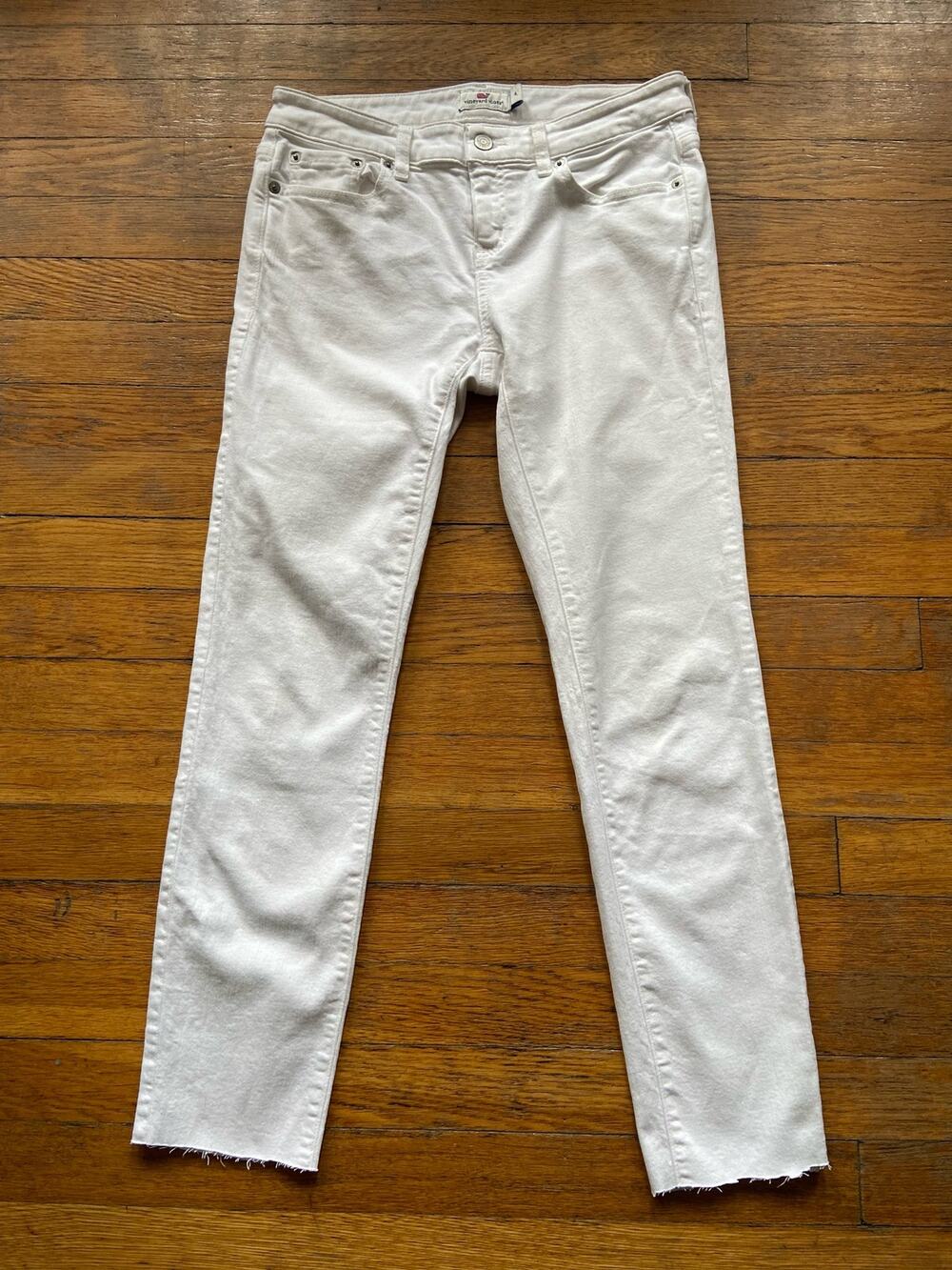 VINEYARD VINES White Denim Jeans w/Raw Hem sz 4